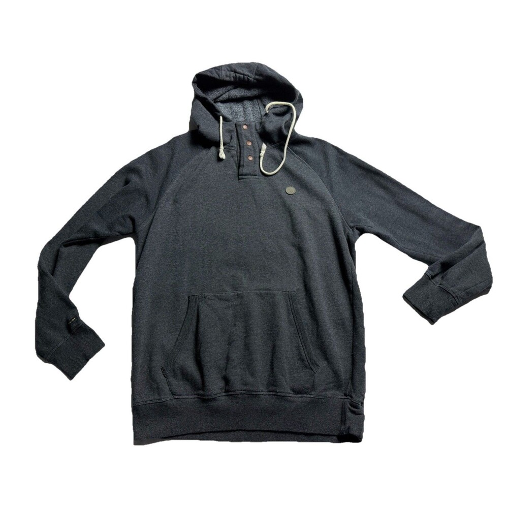 VOLCOM Classic Fit Hooded Henley Y2K Mens Sweatshirt Sz XL